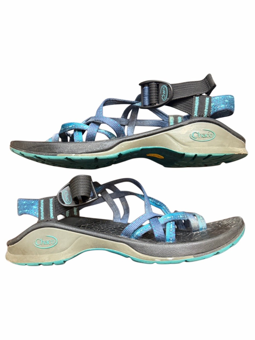 Chaco Women's Teal and Blue Strappy Sport Sandals